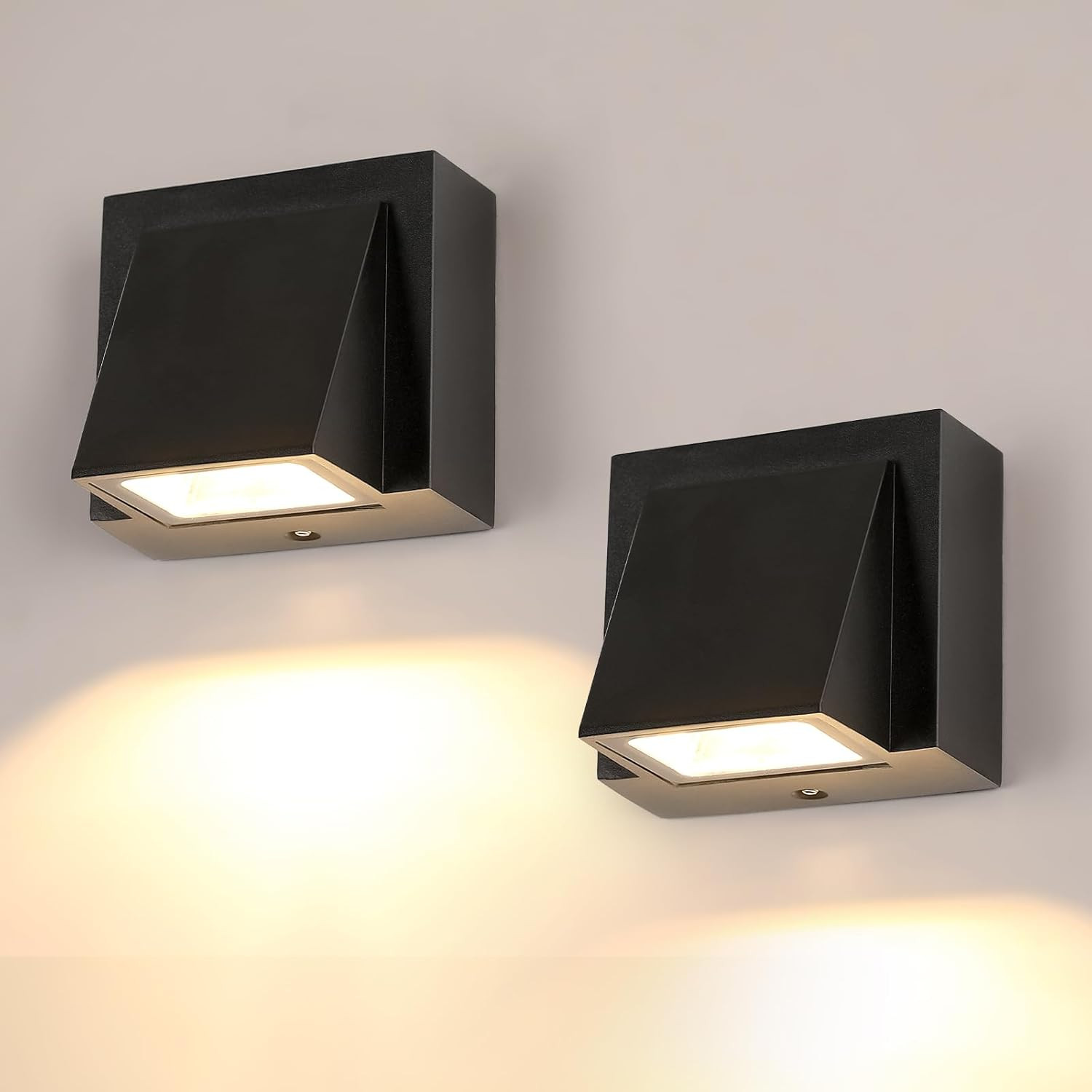 Coppia Applique LED Esterno Interno Nero IP65 Luce Parete Moderna