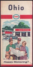 Humble Gasoline Road Map Ohio Happy Motoring! 5 1966