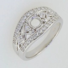 925 Sterling Silver Semi Mount Ring Setting Round 5x5mm Engagement Moissanite