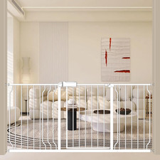 Extra Wide Pressure Mount Baby Gate Auto Close Metal Child Dog Pet Safety Gates