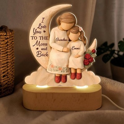 Custom Grandma Grandkid LED Light Nana Night Lamp Mother's Day Gift from Grandki