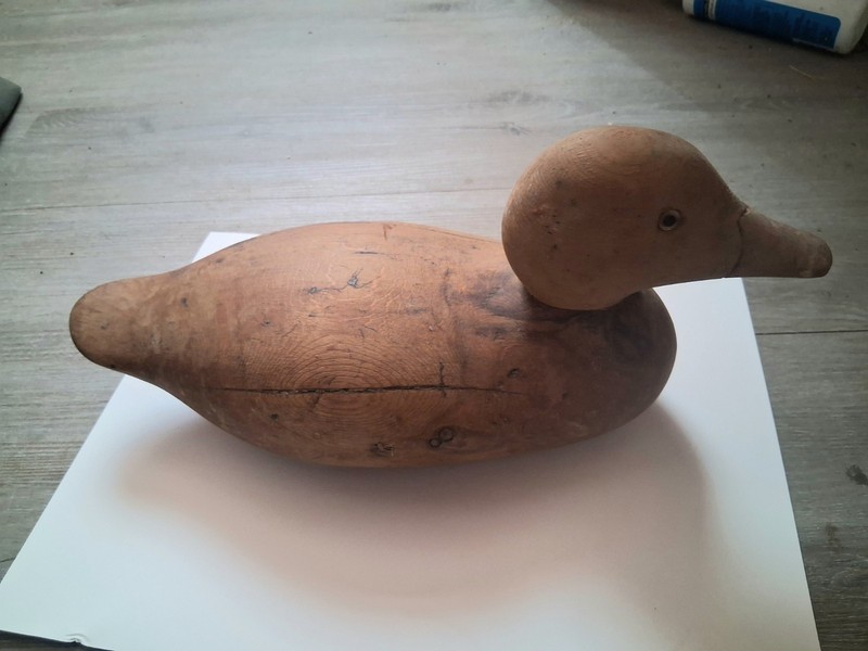 Vintage Factory Mason blue bill duck decoy nice!