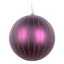 Vickerman 5" Plum Matte Glitter Ball Orn 4/bag