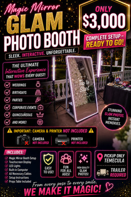   LUXURY MAGIC MIRROR GLAM PHOTO BOOTH FOR SALE  