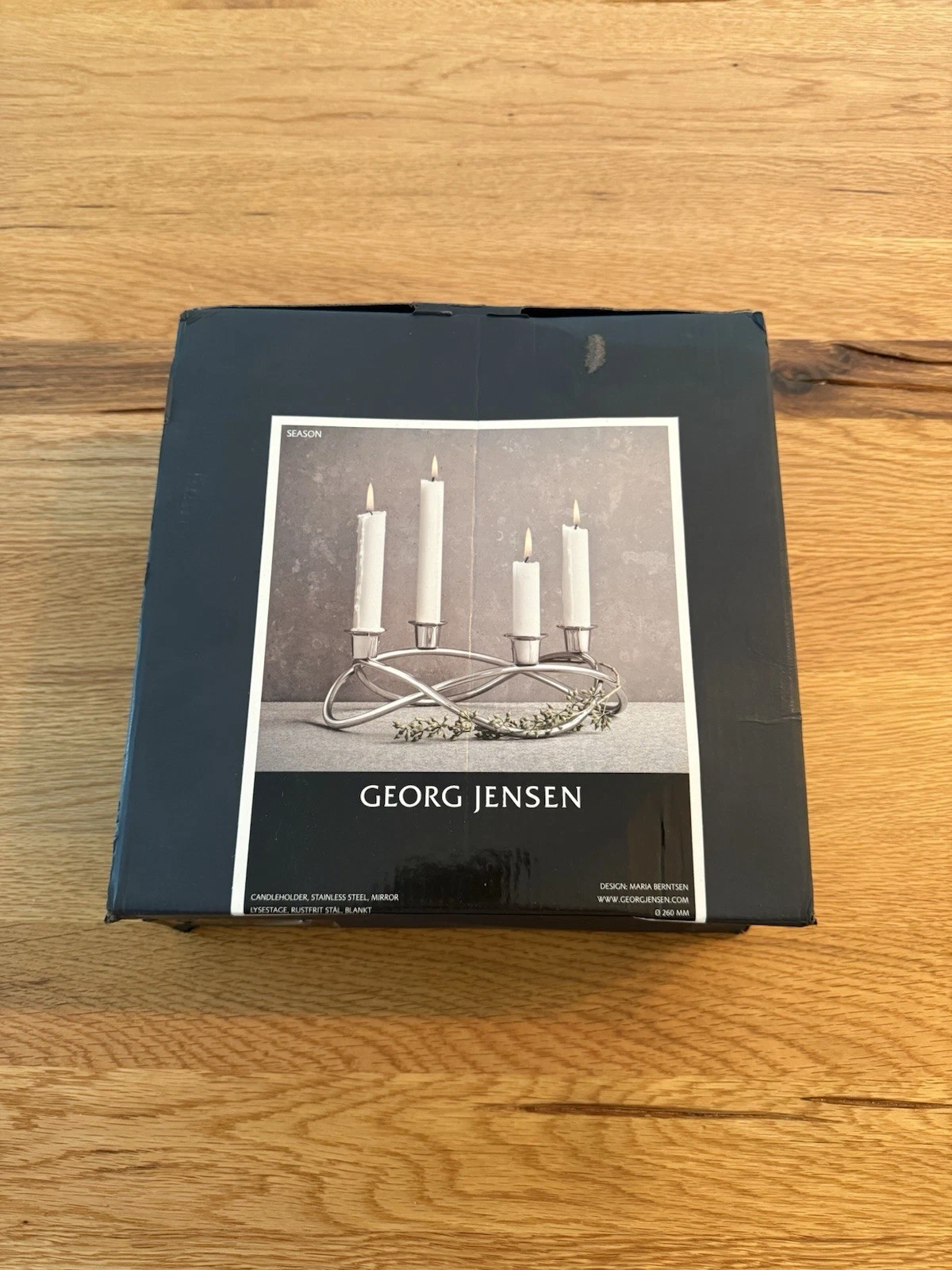 Georg Jensen Season Candle Holder 3586511 Stainless Steel - New Box Damaged 2