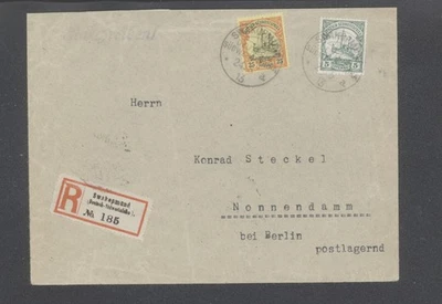 DSWA,Nr.15,25 auf R-Brief,gep. - Bild 1 von 2