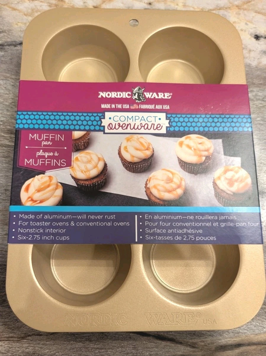 Nordic Ware Naturals Ovenware Compact 6 Cavity Muffin Pan Gold
Opens in a new window or tab
