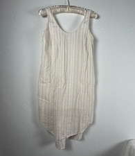 Anthropologie Cloth & Stone Bow-Tied Striped Shift Dress Ivory Sleeveless PXS