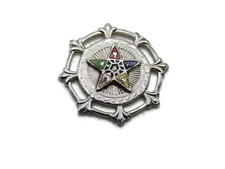 Order Of The Eastern Star Pin Silver Tone Missing Pin & Backing