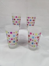 Fiesta® 16oz Cooler Glassware Set of 4 | Frosted Multi-Color Dots