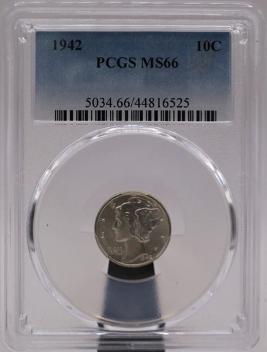 1942 Mercury Dime PCGS MS66  (024PID)