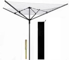 Heavy Duty 4 Arm 50m Rotary Airer Outdoor Washing Line Garden Dryer Spike Co New