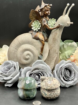 Natural Ocean Jasper & Russian Flower carved  Fairy houses Free ship & Gift