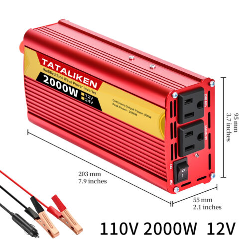 2500W Car Power Inverter DC 12v to AC 110V 60HZ with Dual USB Ports - Picture 17 of 18