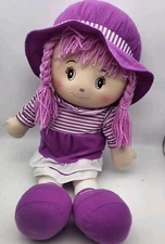 Hazimeh Doll Love And Hug 24” Rag Doll Purple Hair Purple Dress Pre Loved