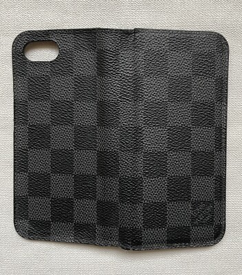 Louis Vuitton iPhone 5/5S Сheckered Black Flip Phone Case