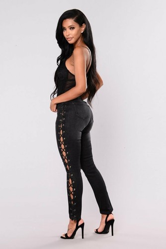 Sexy Women's V Neck Bandage Bodysuit Sleepwear One-piece Wear Slim-fit Jumpsuit - Picture 6 of 24