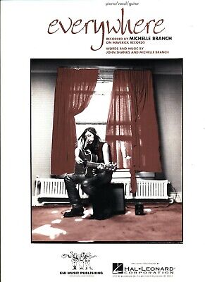 MICHELLE BRANCH EVERYWHERE SHEET MUSIC-PIANO/VOCAL/GUITAR-BRAND NEW ON  SALE-RARE