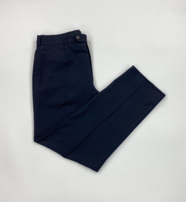 Dunkelblaue Prada Herrenhose 50R W35 L31 Wolle Tapered Gerade Gefüttert B