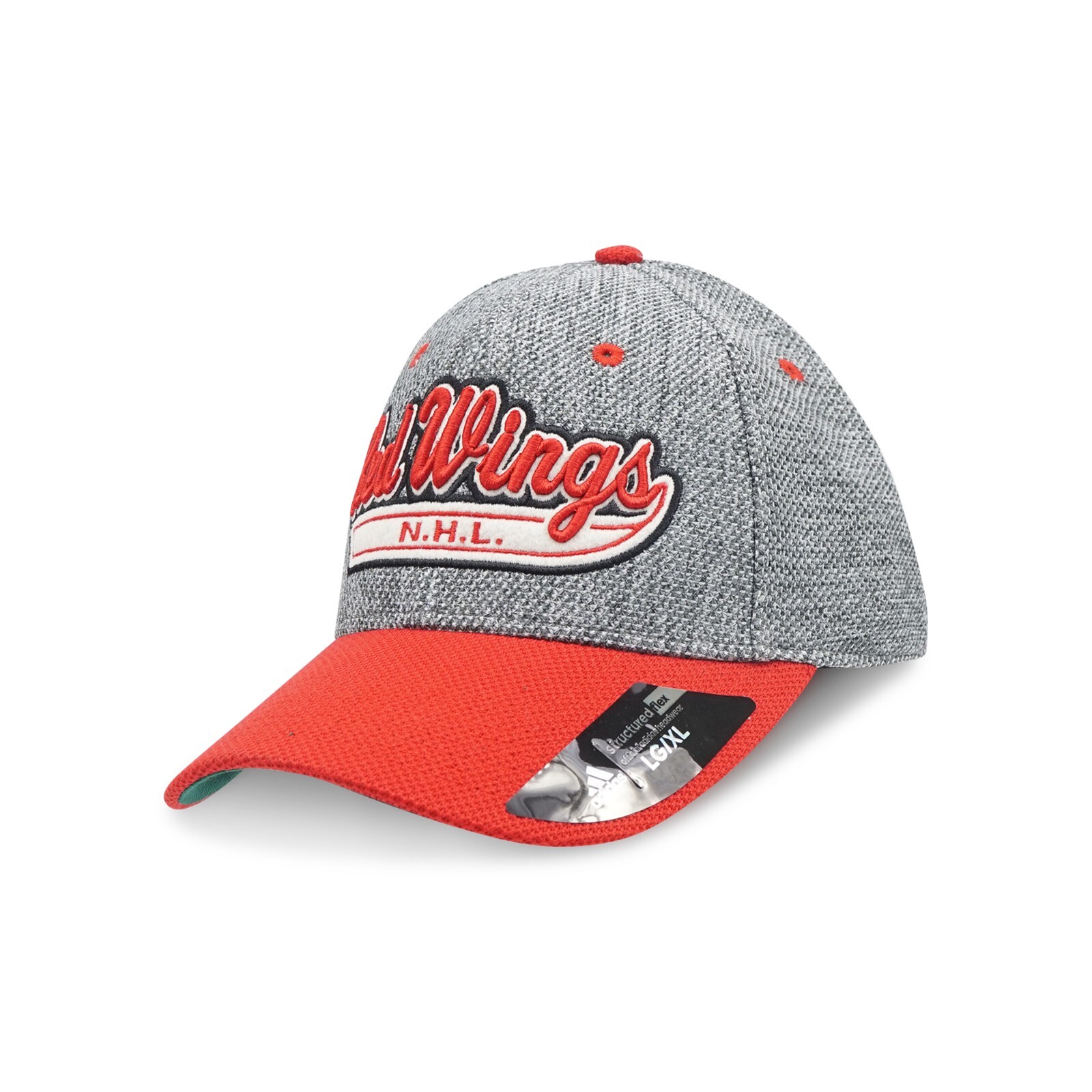 Detroit Red Wings NHL Adidas Аутентичный головной убор NHL с лепниной Flex Grey Hat Cap