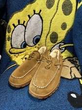 Eddie Bauer Shearling Lined Moccasin Slippers Chesnut 2343-245 Mens Size 13