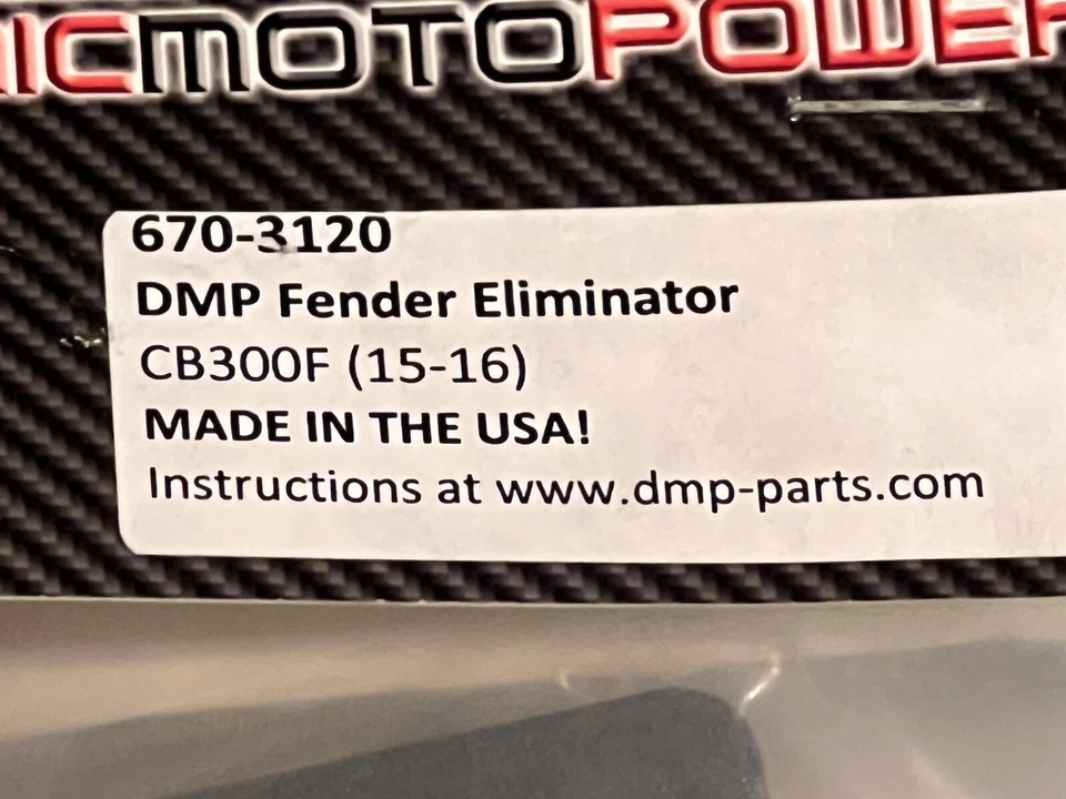 НОВЫЙ DMP FENDER ЭЛИМИНАТОР НАБОР 670-3120 ЧЕРНЫЙ 71-2107BK 15-16 HONDA CB300F - Изображение 3 из 4