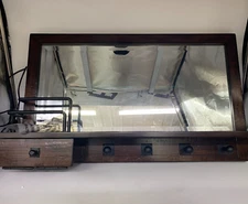 Pottery Barn Benchwright Entry Organizer Rustic Mahogany 30" w #1800