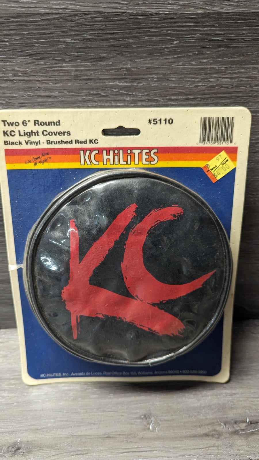 KC Hilites Two 6" Round KC Light Covers Black Vinyl Brushed Red KC eBay