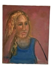 Vintage Oil Portrait - Woman with Blonde Hair - by Patricia Morone