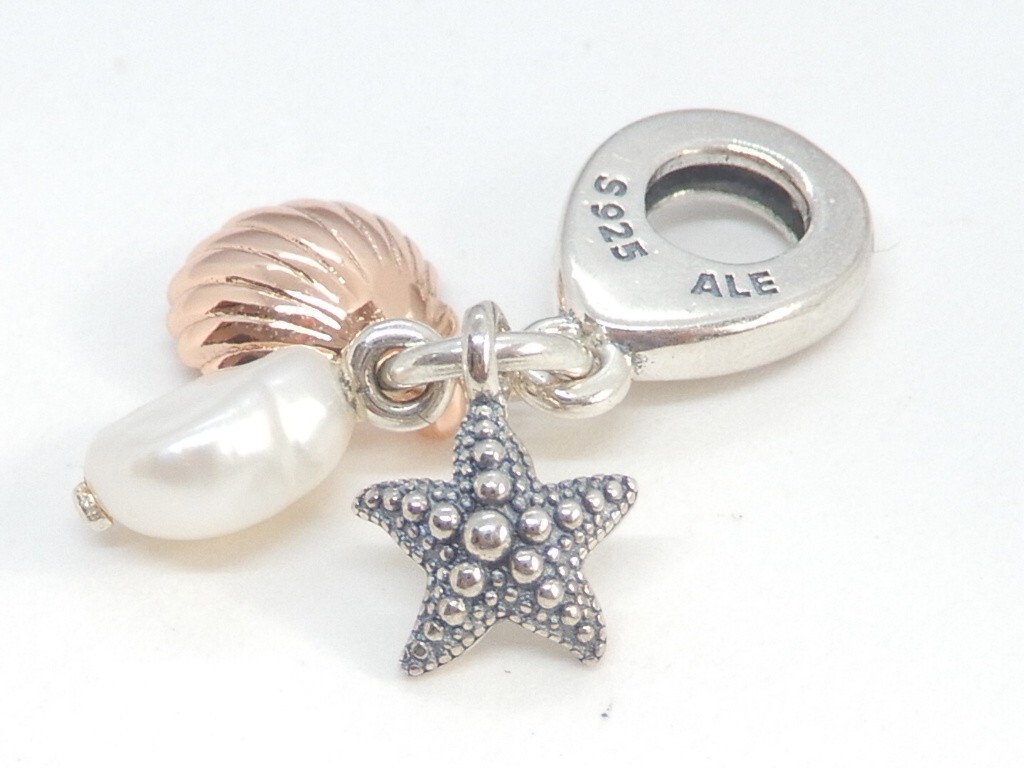 Genuine Pandora Treated Freshwater Pearl Starfish & Shell