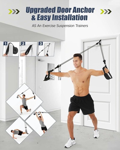 Band Bar Set, Pilates Yoga Home Gym Geräte mit 6 Übungsbändern 30-240Lbs/2 - Bild 3 von 6