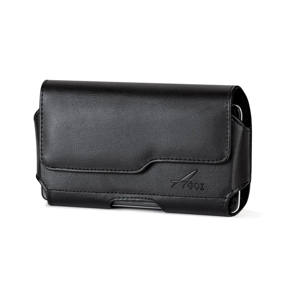 AGOZ Clipe de Cinto de Couro Fecho Magnético Bolsa Estojo Laços Capa para Telefones Nus - Imagem 3 de 4