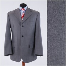 Mens Grey Blazer 42R UK Size SAND Wool Sport Coat Vintage Jacket