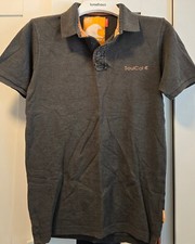 USED Men's SoulCal & Co Polo Shirt Short Sleeve Brown Grey Medium
