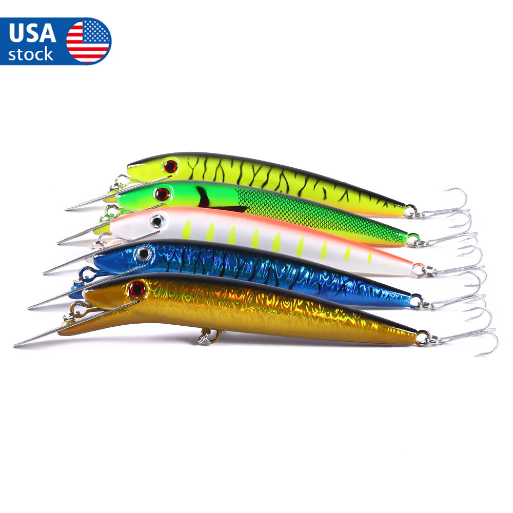 5PCS Lot 20cm/45g Trolling Bait Minnow Fishing Lure Bass Swimbait Wobbler USA - Image 2