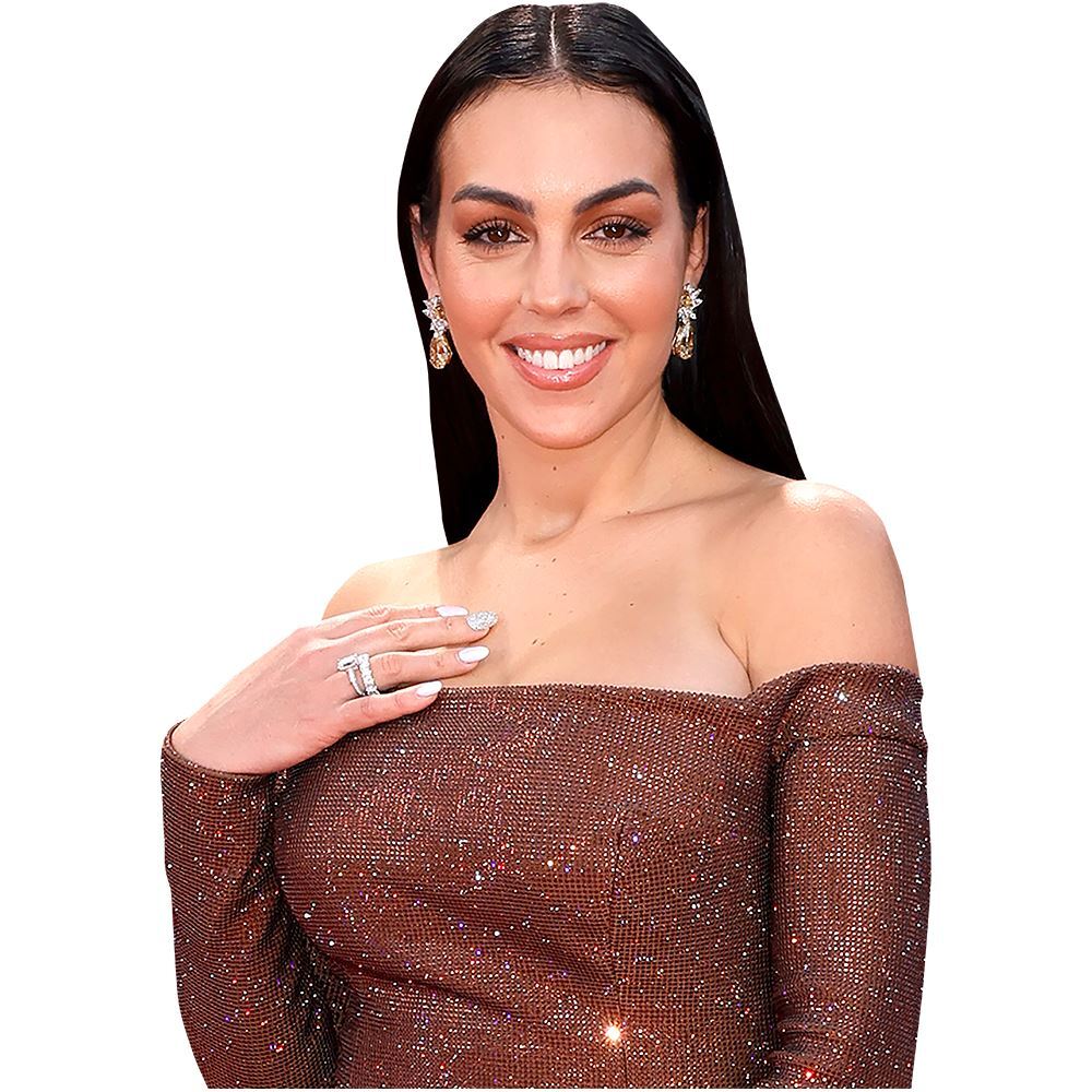 Georgina Rodriguez (Brown Dress) Half Body Buddy Cutout