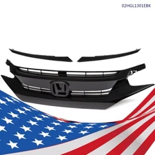 Black Mesh Grille Front Hood Grille Fit For 2016-2018 HONDA CIVIC Factory Style