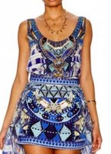 New Camilla Franks Long Back Scoop Neck Singlet Top Xs UK 8 Rhythm And Blues