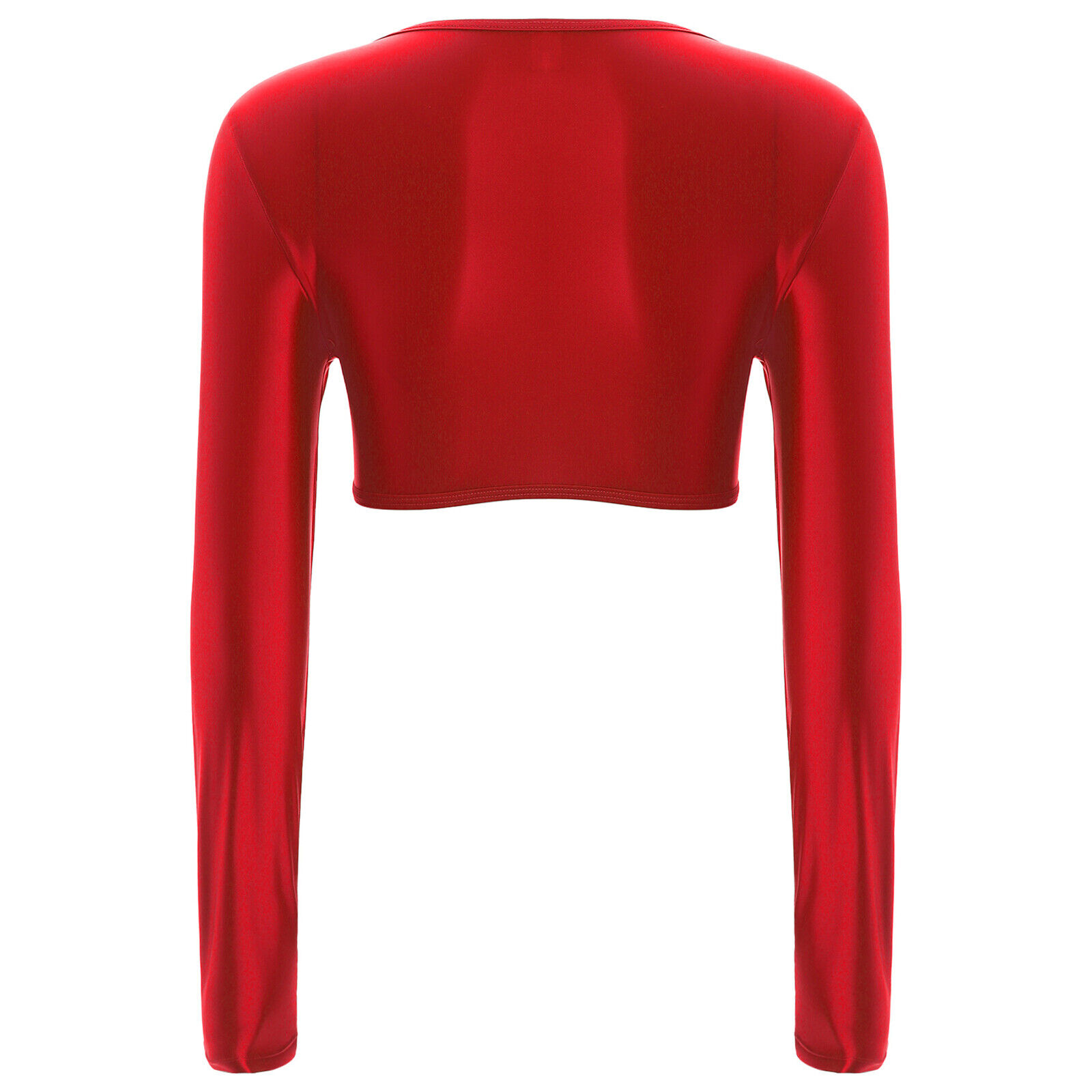 Women's Crop Tops Casual Blouse Long Sleeve Shrug Workout T-shirts Pool Outwear - Picture 41 of 75