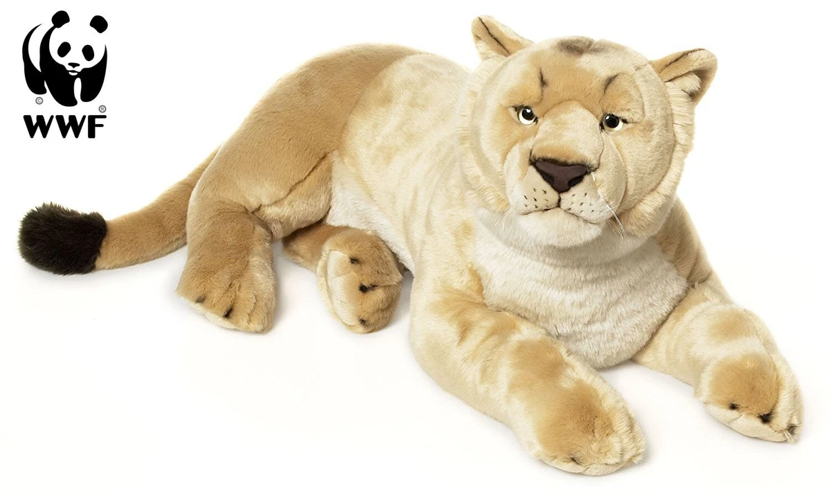 WWF Plüschtier Löwin (liegend, 81 cm) Lebensecht Großkatze Kuscheltier Lion  | eBay