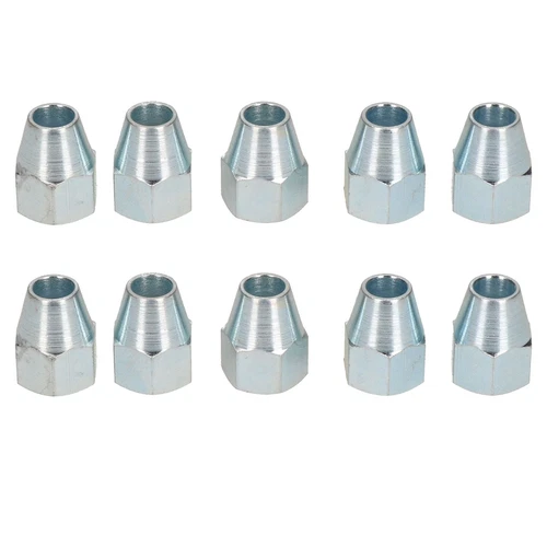 Steel Female Brake Pipe Union Fittings 5/8" x 18 UNF for 3/8" Brake Pipe 10pc