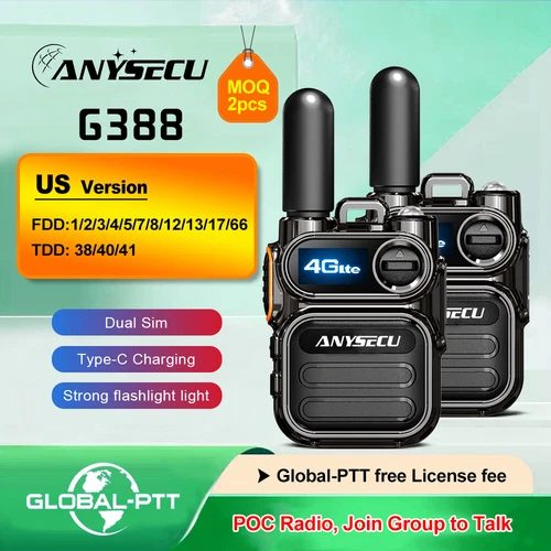 Sistema RTOS de radio de red ANYSECU G388 4G GLOBAL-PTT & radio PTT POC real 2 piezas - Imagen 3 de 8