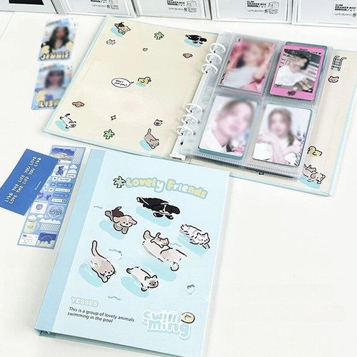 A5 Binder Kpop Idol supporto carta fotografica cartone animato gatto cane scheda archiviazione album fotografico - Foto 33 di 49
