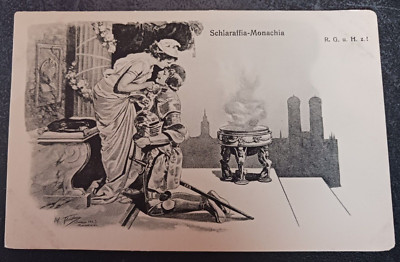 postcard Schlaraffia-Monachia Paul Knabchen Zoblitz rare old Knight unposted
