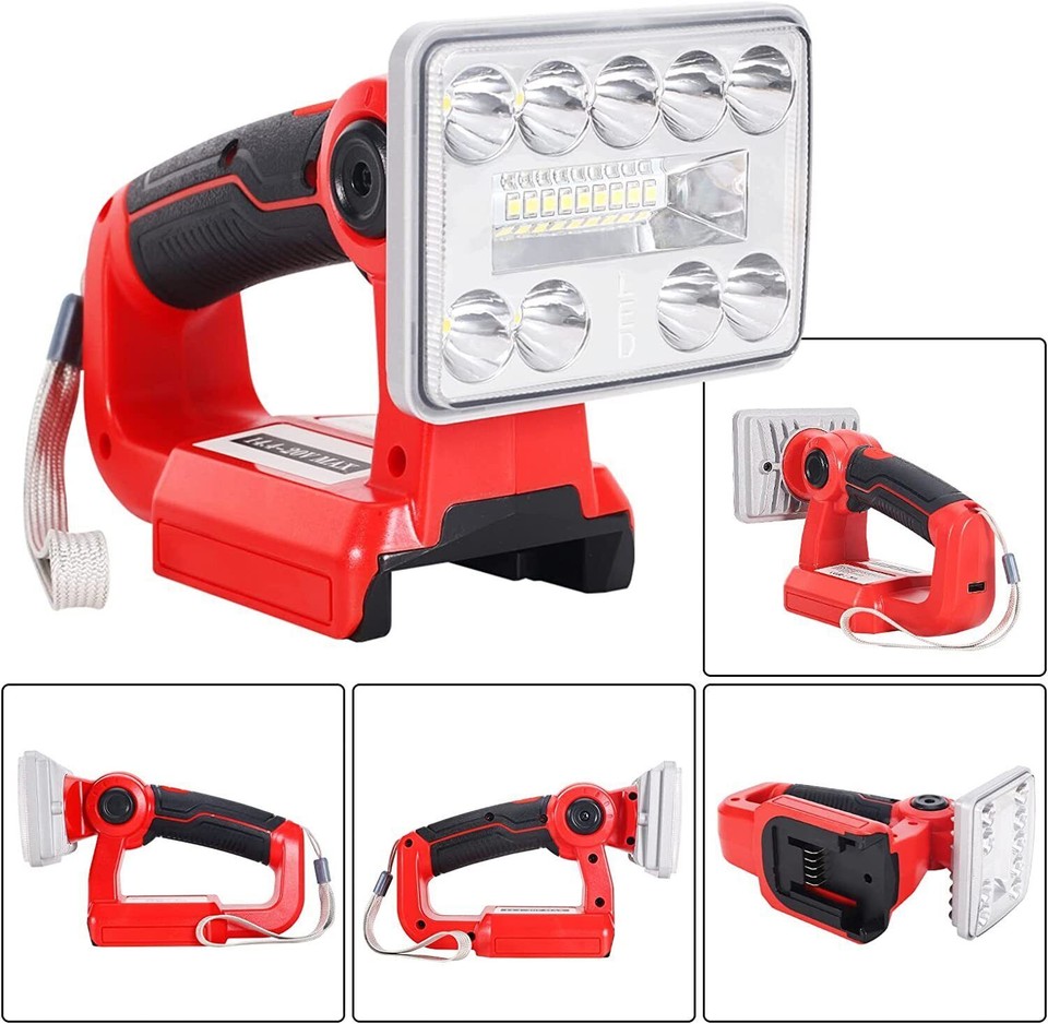 2800 Lumens LED Work Light For Milwaukee 18V Batteries - Portable With USB QC3.0 Output 2 thumbnail image