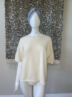 THE ROW Ipar Short Sleeve Super Soft Cashmere Top Sweater M