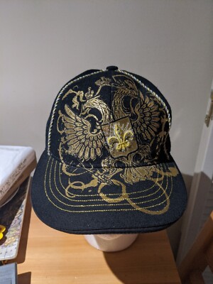Black and Gold Embellished Cap Be Confident Trucker Hat: Black & Gold Embellished Baseball  main image 2