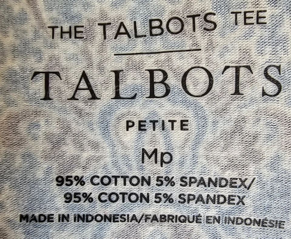 Camisa Top Blusa Talbots Mujer Talla MP Mediana Pequeña Azul Negro Blanco Cachemira Foto 2 de 4