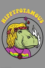Hippypotamous Hippie Hippopotamus Funny Cool Wall Decor Art Print Poster 24x36