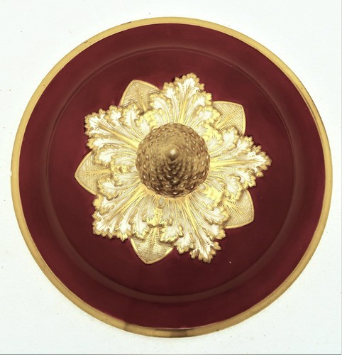 Ceramic Porcelain Centerpiece Bowl Warwick Style Vase with Lid Red & Gold - Picture 10 of 13